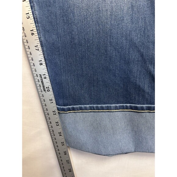 Halara Flex High Waisted Cuffed Hem Wide Leg Stretch Casual Jeans, Sz L 12/14 - Picture 6 of 9